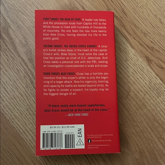 James Patterson ‘Target’ Alex Cross Book - Soft Cover - Picture 3 of 3